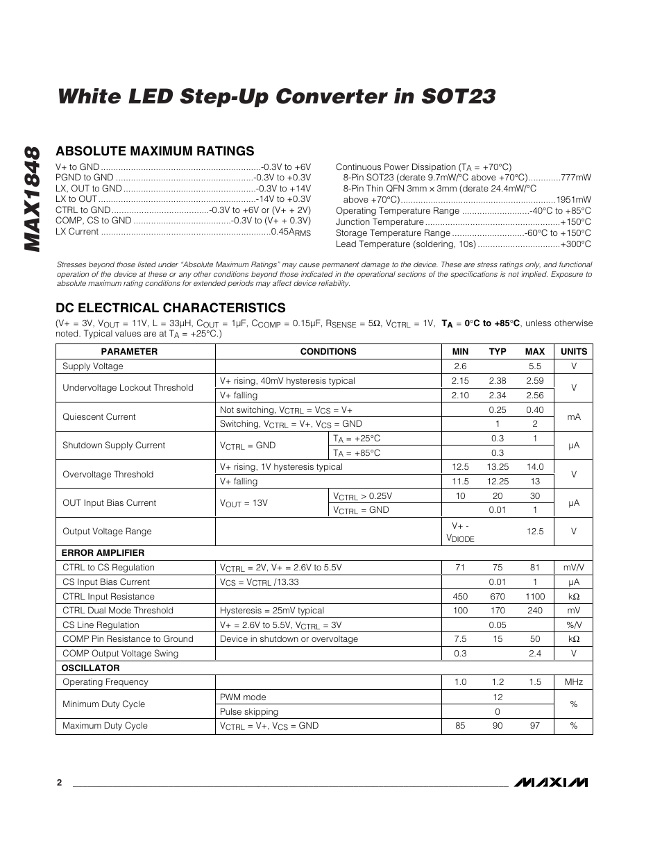 Rainbow Electronics MAX1848 User Manual | Page 2 / 9