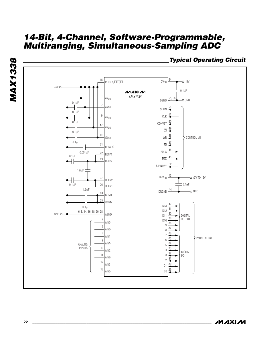 Typical operating circuit | Rainbow Electronics MAX1338 User Manual | Page 22 / 24