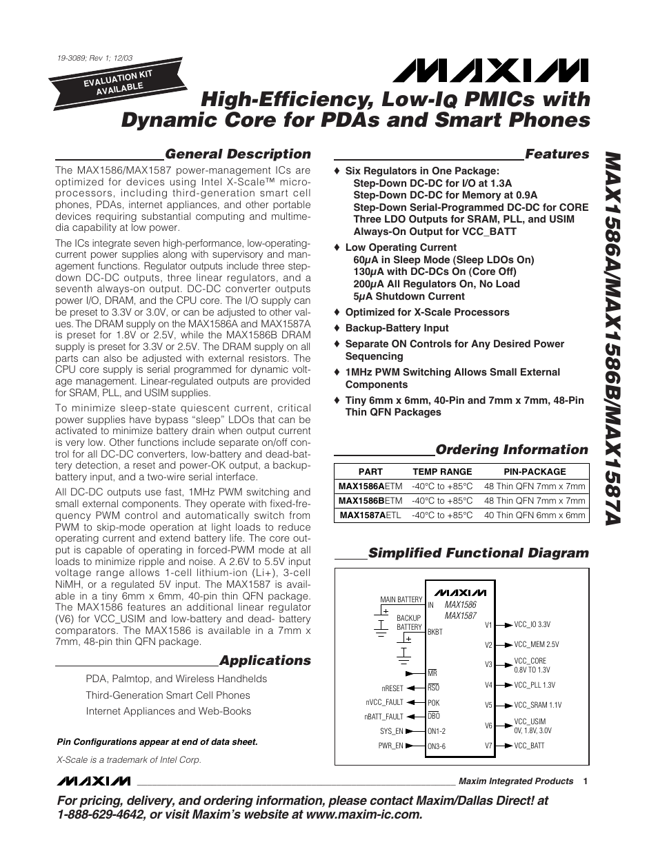 Rainbow Electronics MAX1587A User Manual | 32 pages