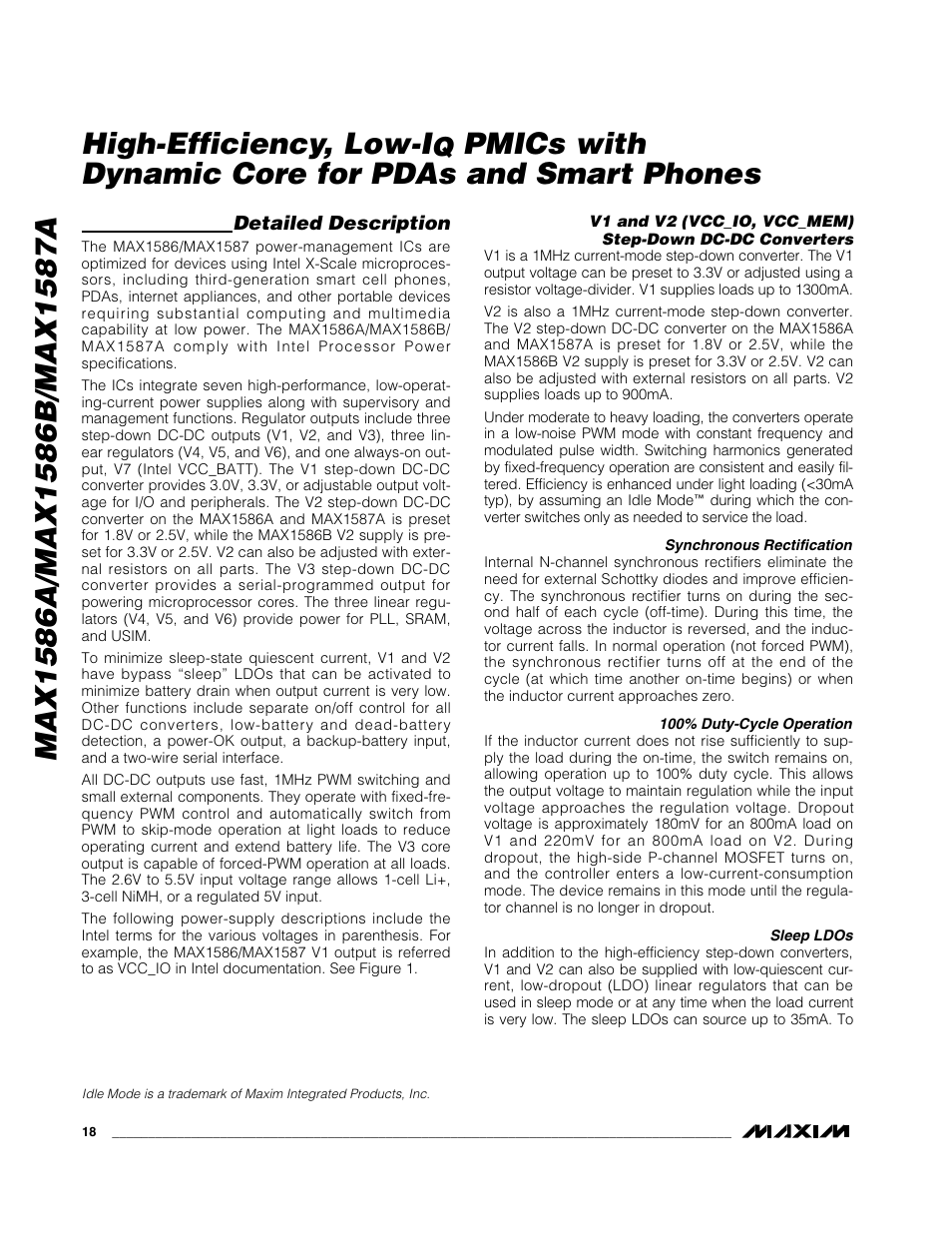 Pmics with dynamic core for pdas and smart phones | Rainbow Electronics MAX1587A User Manual | Page 18 / 32