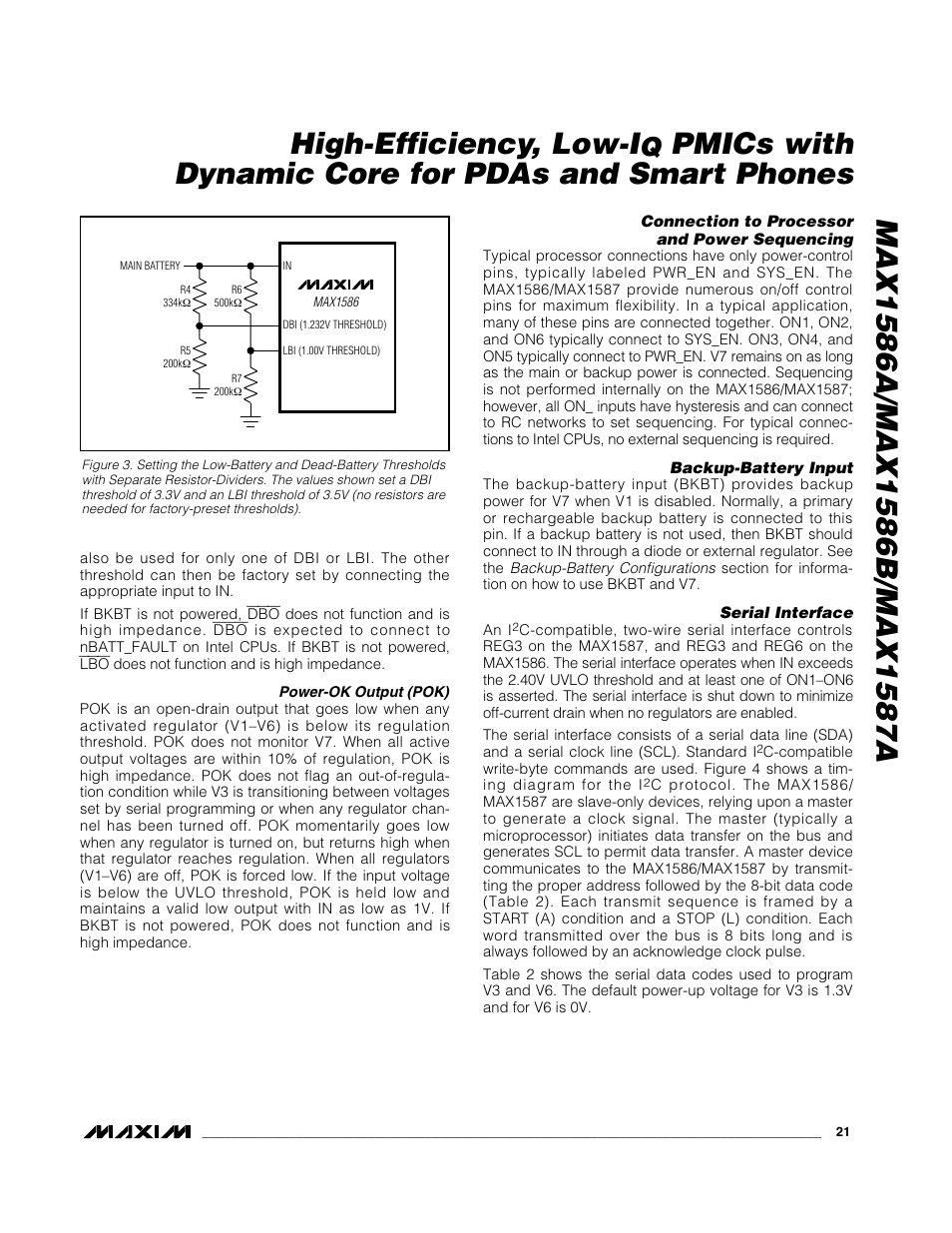 Pmics with dynamic core for pdas and smart phones | Rainbow Electronics MAX1587A User Manual | Page 21 / 32