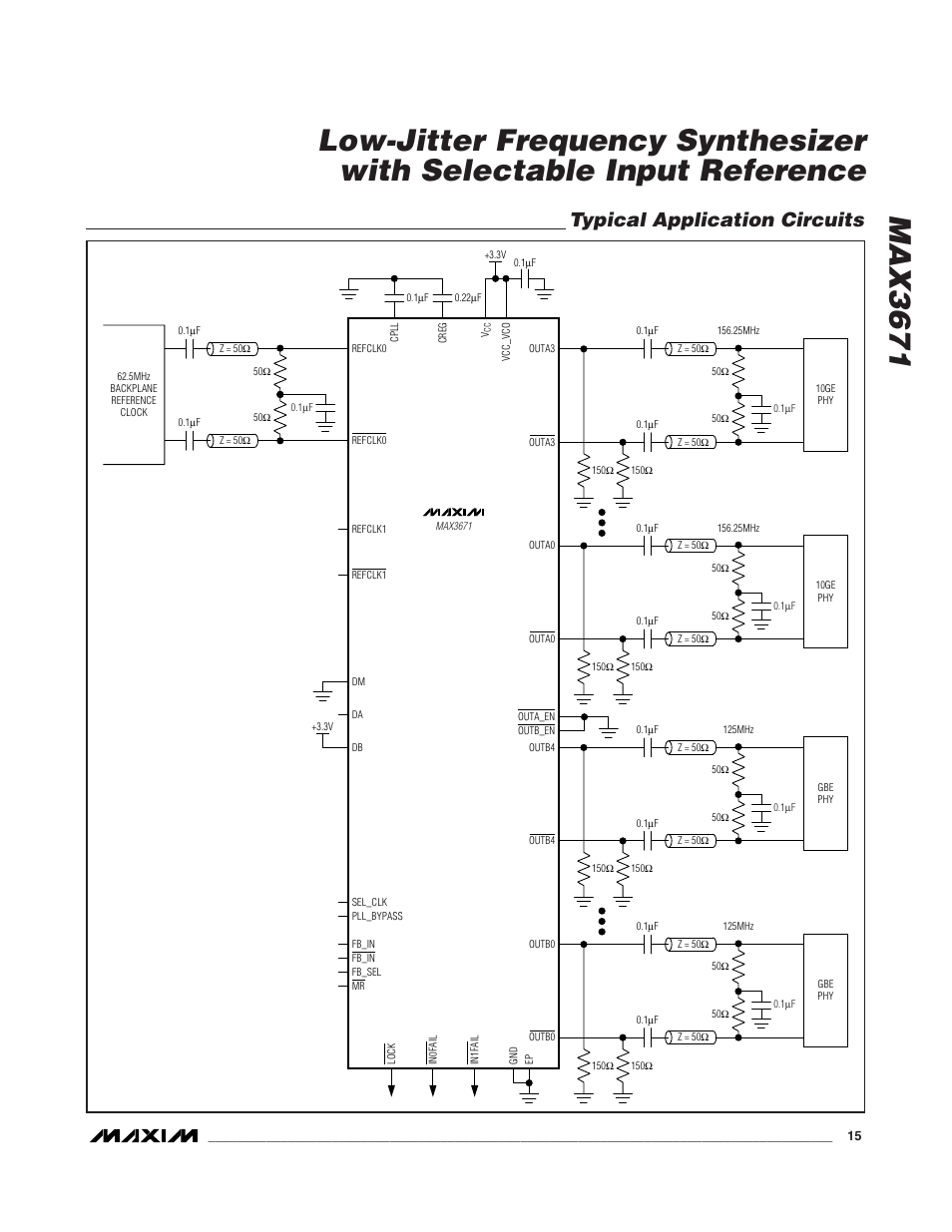 Typical application circuits | Rainbow Electronics MAX3671 User Manual | Page 15 / 16