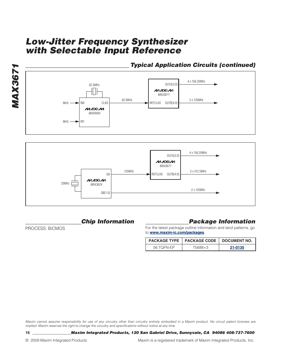 Package information | Rainbow Electronics MAX3671 User Manual | Page 16 / 16