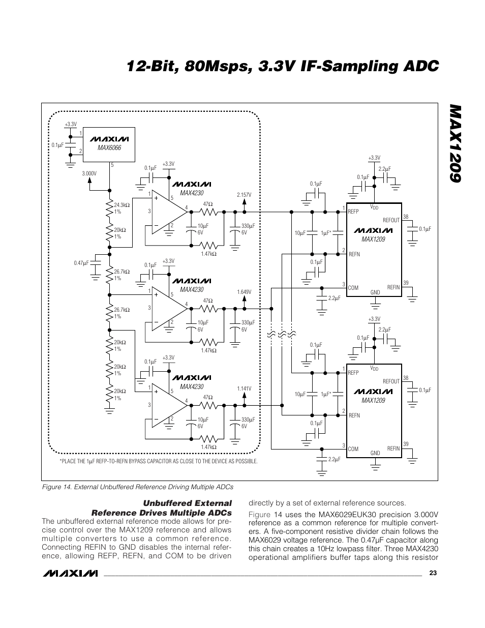 Unbuffered external reference drives multiple adcs | Rainbow Electronics MAX1209 User Manual | Page 23 / 27