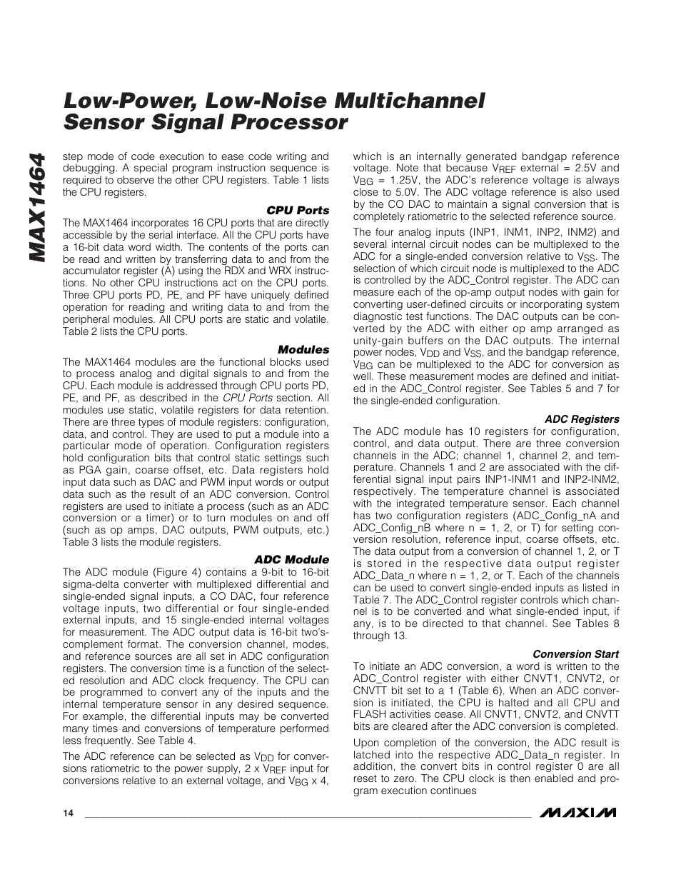 Rainbow Electronics MAX1464 User Manual | Page 14 / 47