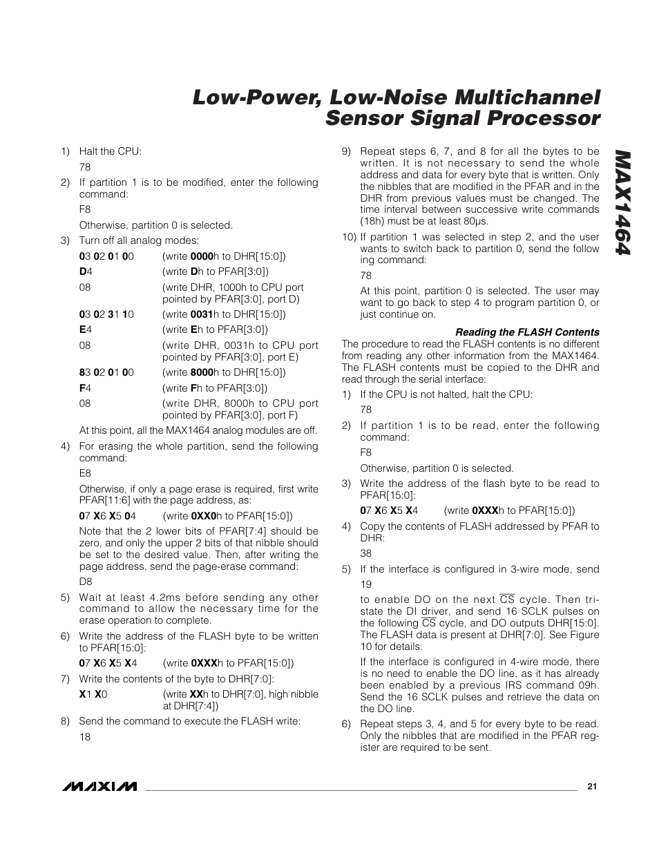 Rainbow Electronics MAX1464 User Manual | Page 21 / 47