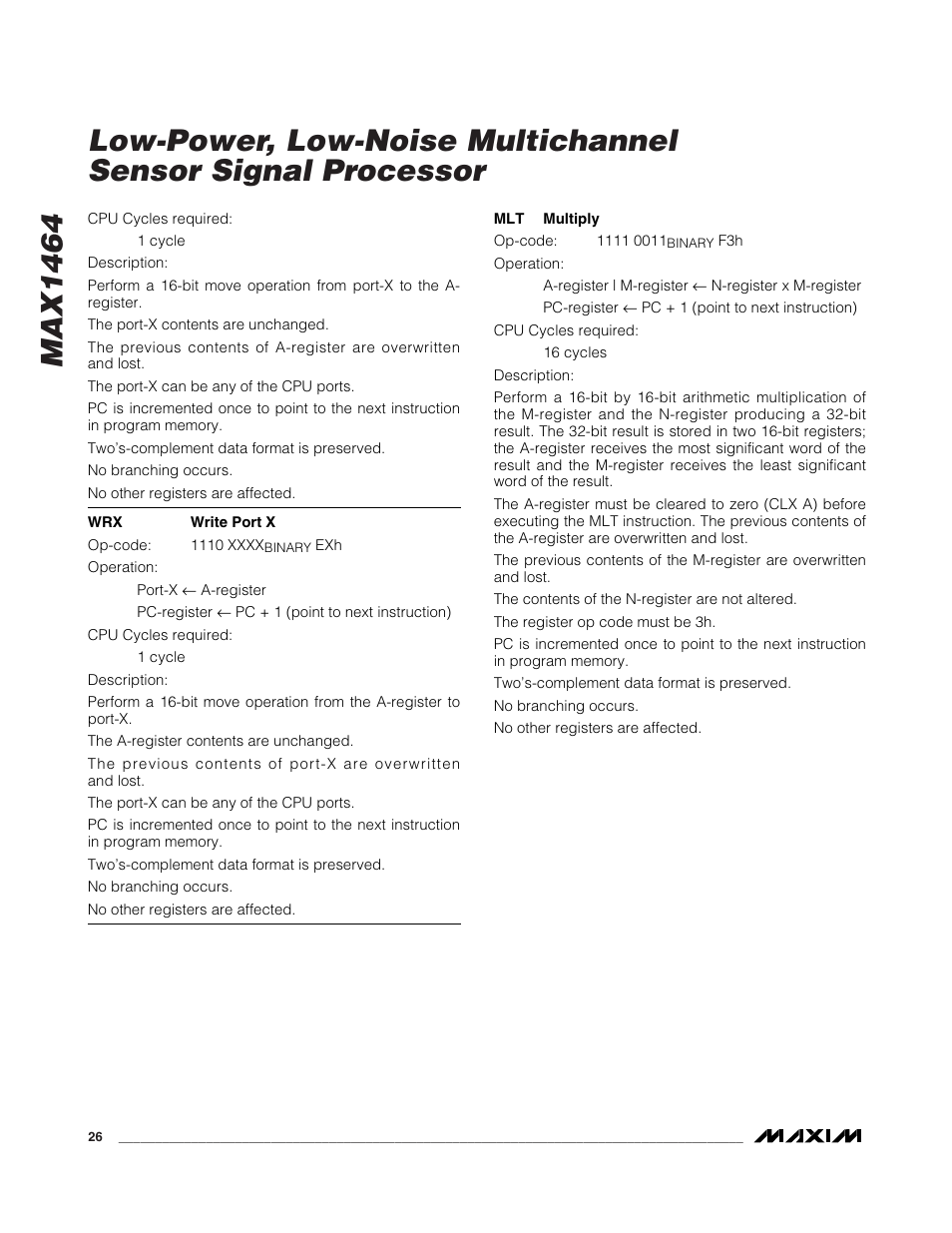 Rainbow Electronics MAX1464 User Manual | Page 26 / 47
