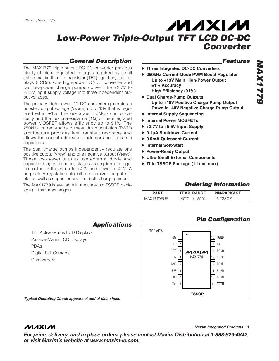 Rainbow Electronics MAX1779 User Manual | 18 pages