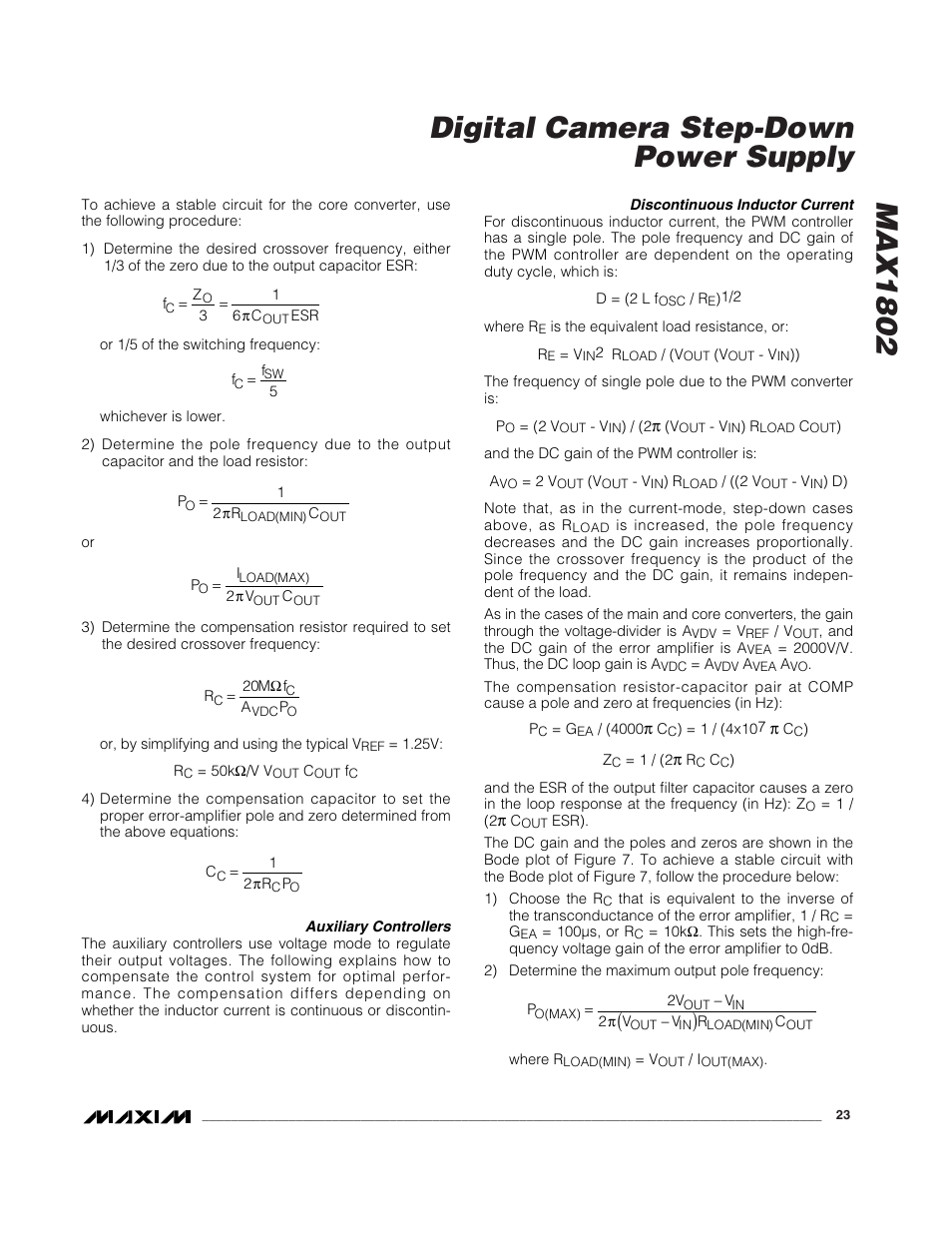 Max1802 digital camera step-down power supply | Rainbow Electronics MAX1802 User Manual | Page 23 / 28