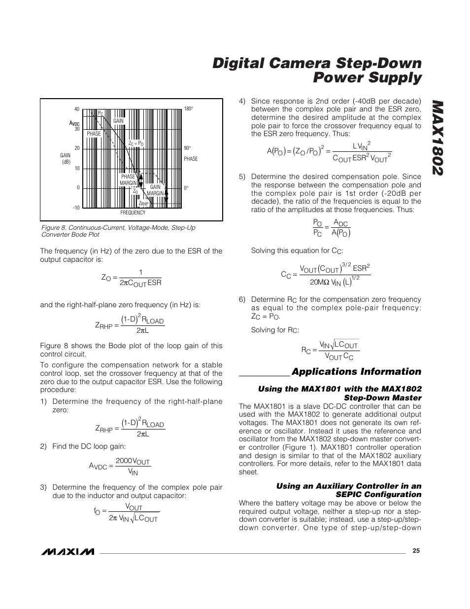 Max1802 digital camera step-down power supply, Applications information | Rainbow Electronics MAX1802 User Manual | Page 25 / 28