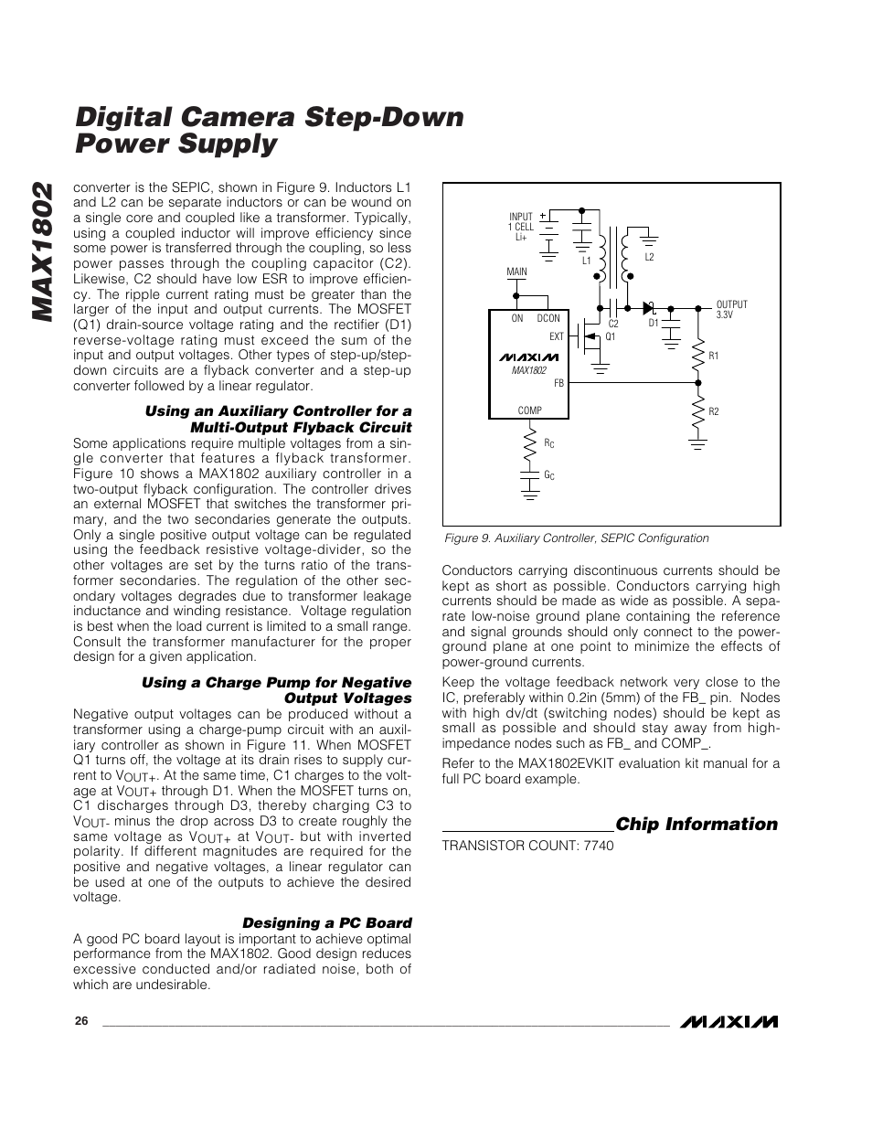 Max1802 digital camera step-down power supply, Chip information | Rainbow Electronics MAX1802 User Manual | Page 26 / 28