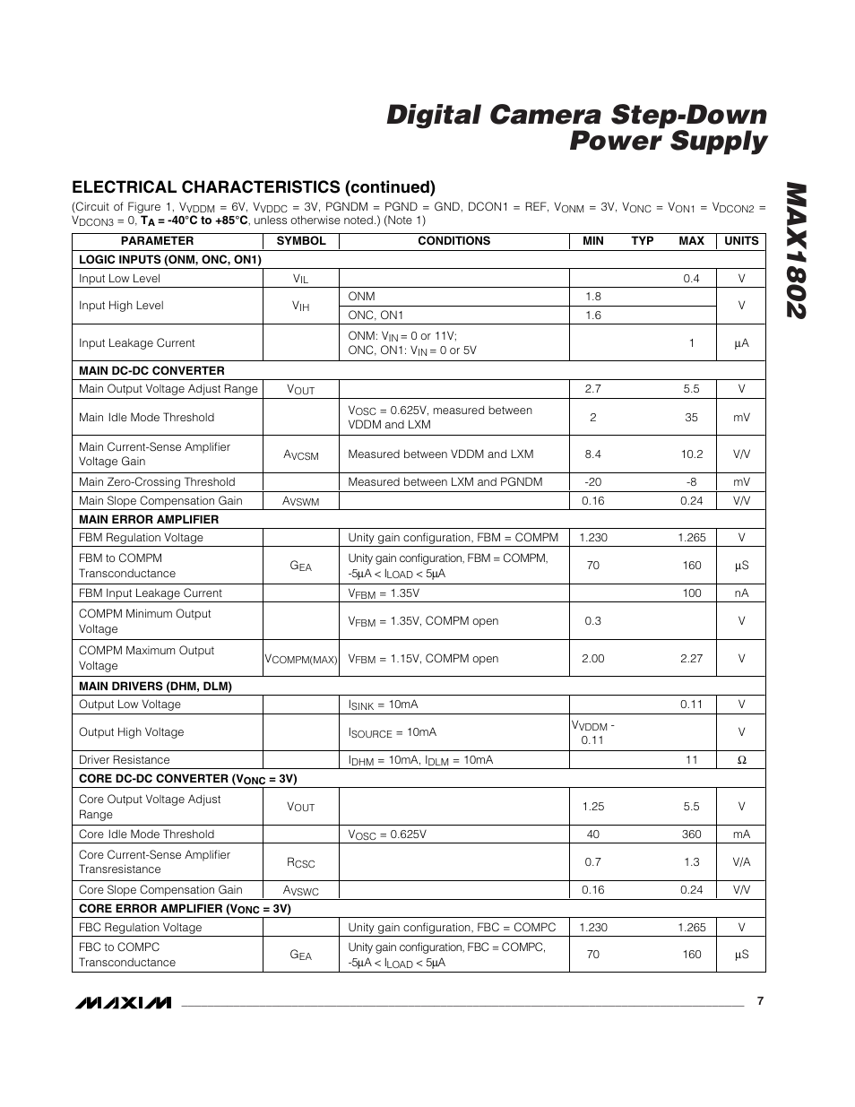 Max1802 digital camera step-down power supply | Rainbow Electronics MAX1802 User Manual | Page 7 / 28