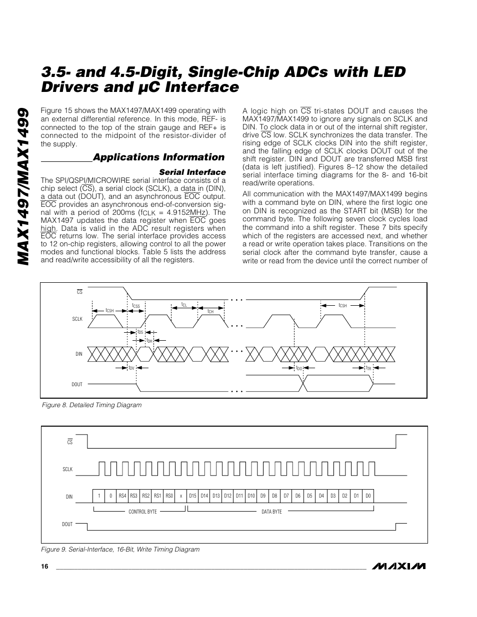 Applications information, Serial interface | Rainbow Electronics MAX1499 User Manual | Page 16 / 33