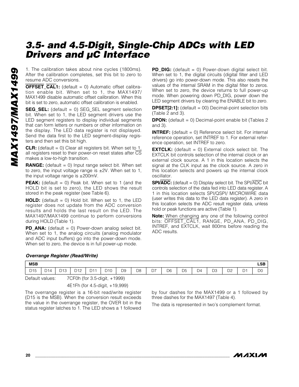 Rainbow Electronics MAX1499 User Manual | Page 20 / 33