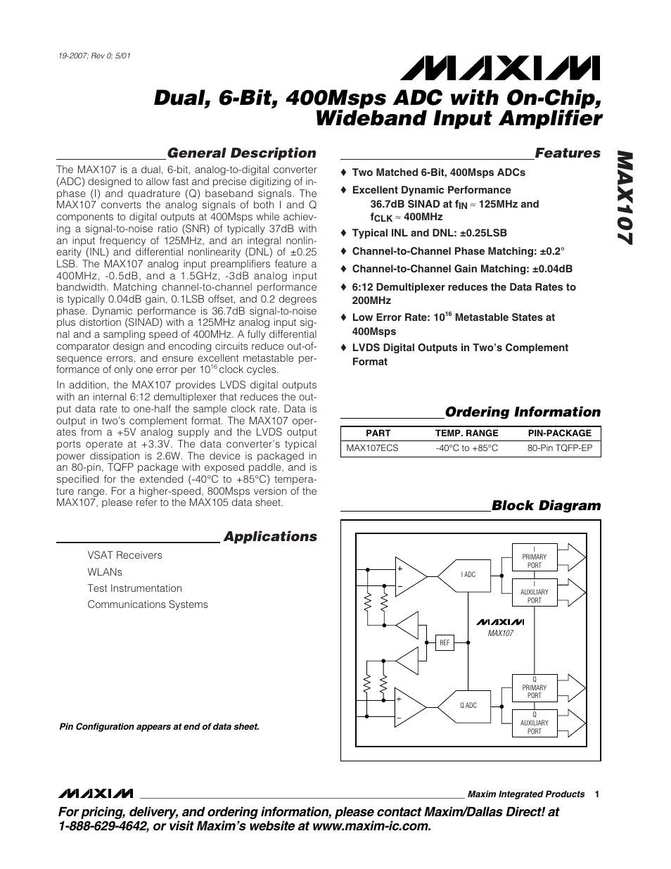 Rainbow Electronics MAX107 User Manual | 21 pages