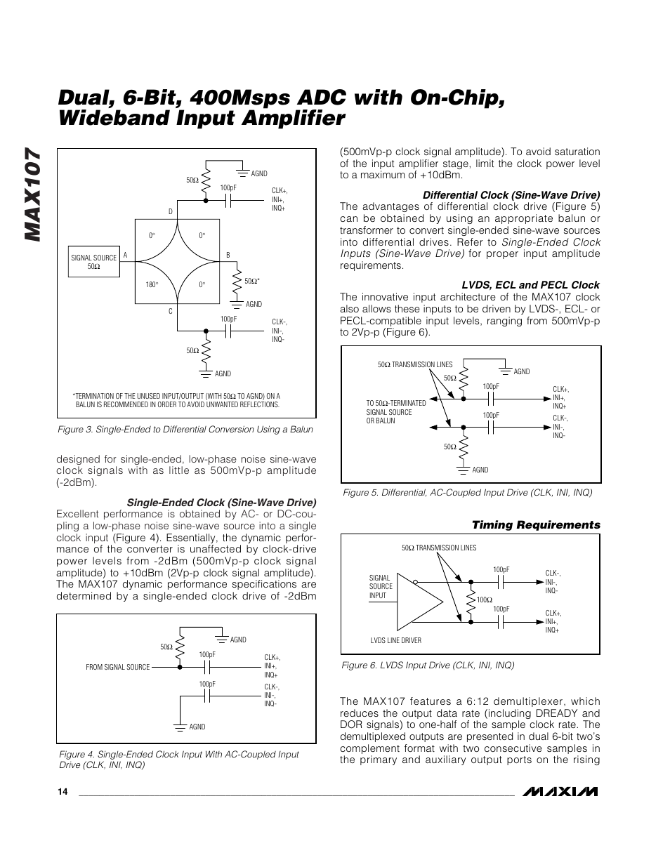 Max107, Timing requirements | Rainbow Electronics MAX107 User Manual | Page 14 / 21