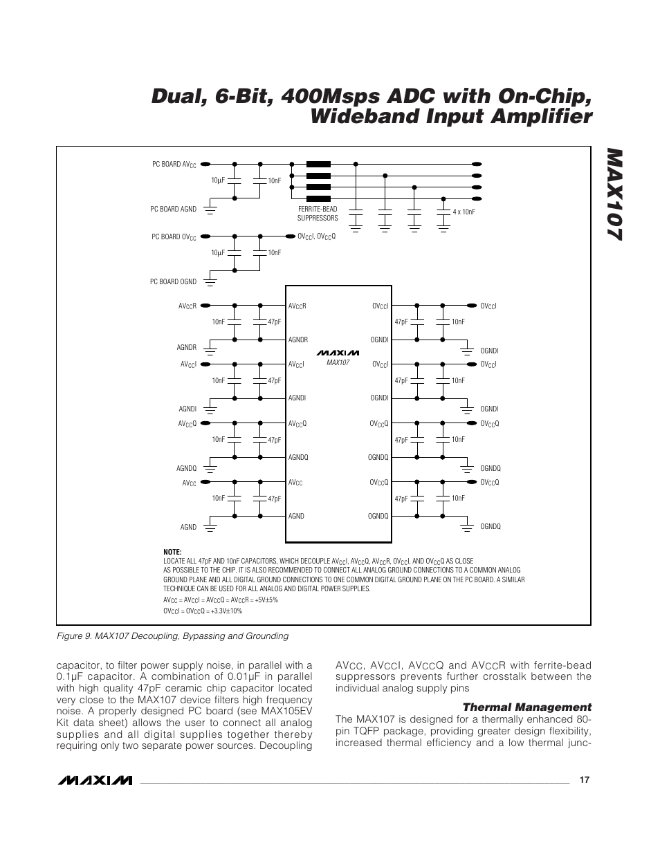 Thermal management, I, av, Q and av | Rainbow Electronics MAX107 User Manual | Page 17 / 21