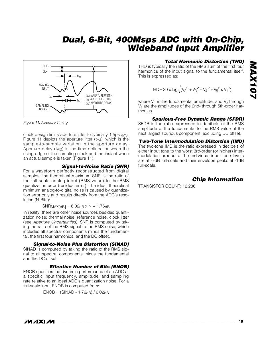 Chip information | Rainbow Electronics MAX107 User Manual | Page 19 / 21