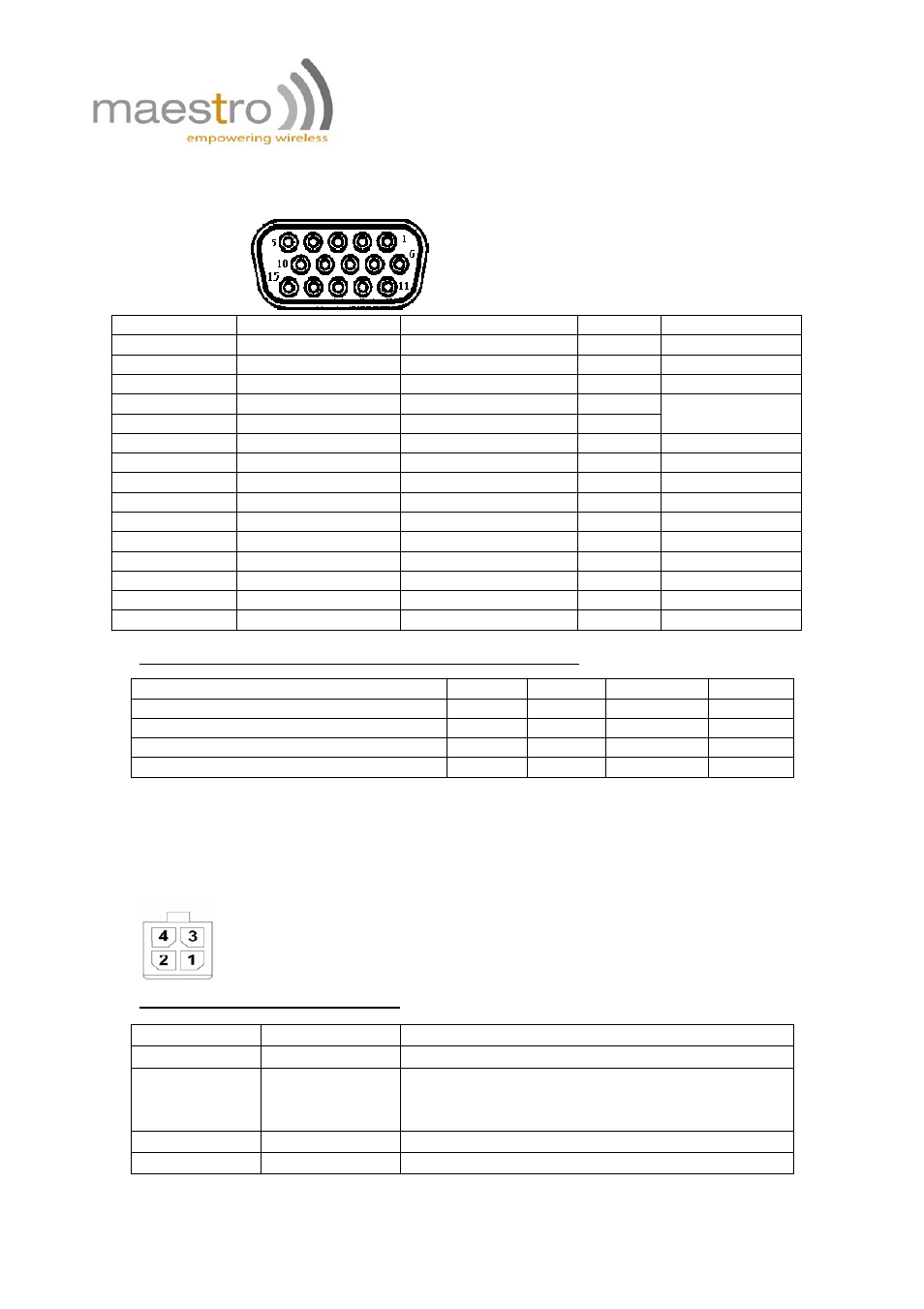 C. 15-pin d-sub female connector (rs232/audio), D. 4-pin connector (power input/output) | Rainbow Electronics FARGO MAESTRO 100 (with TCP_IP) User Manual | Page 6 / 16