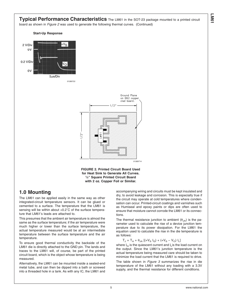 0 mounting, Typical performance characteristics, Lm61 | Rainbow Electronics LM61 User Manual | Page 5 / 10