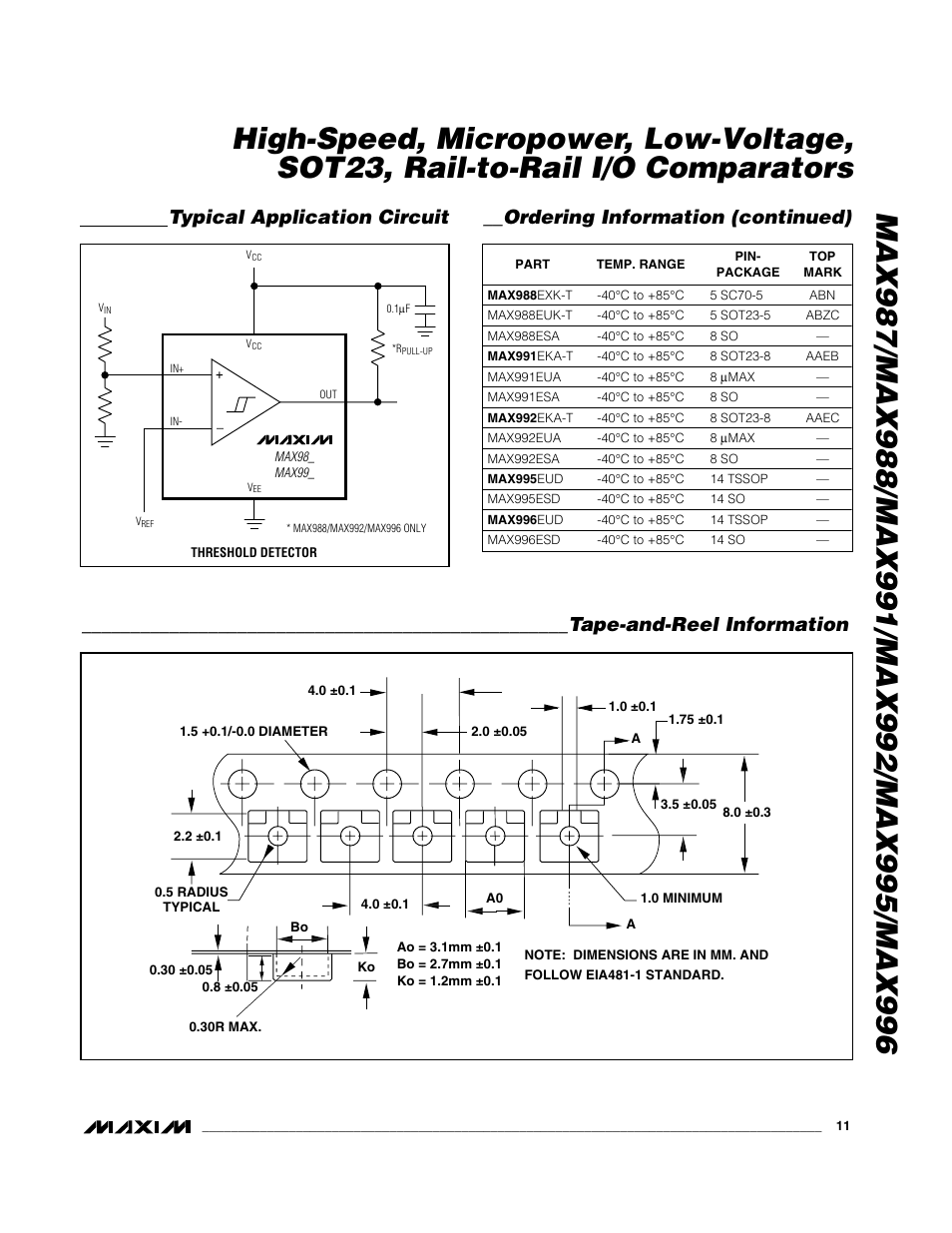 Tape-and-reel information | Rainbow Electronics MAX996 User Manual | Page 11 / 12