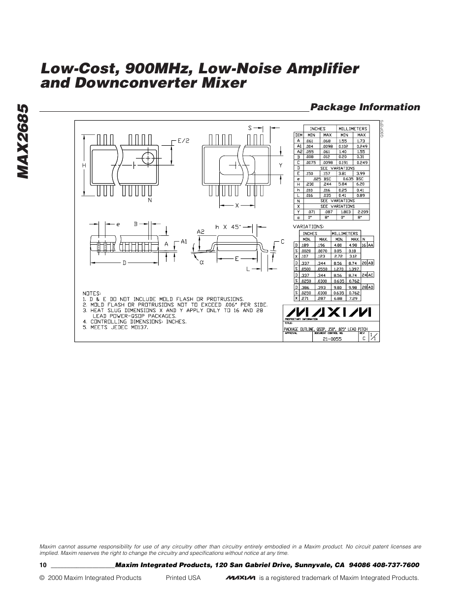 Rainbow Electronics MAX2685 User Manual | Page 10 / 10