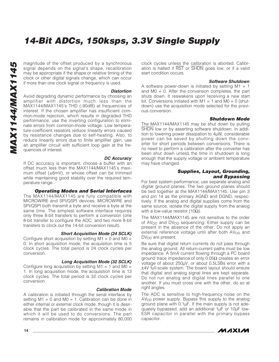 Rainbow Electronics MAX1145 User Manual | Page 14 / 18