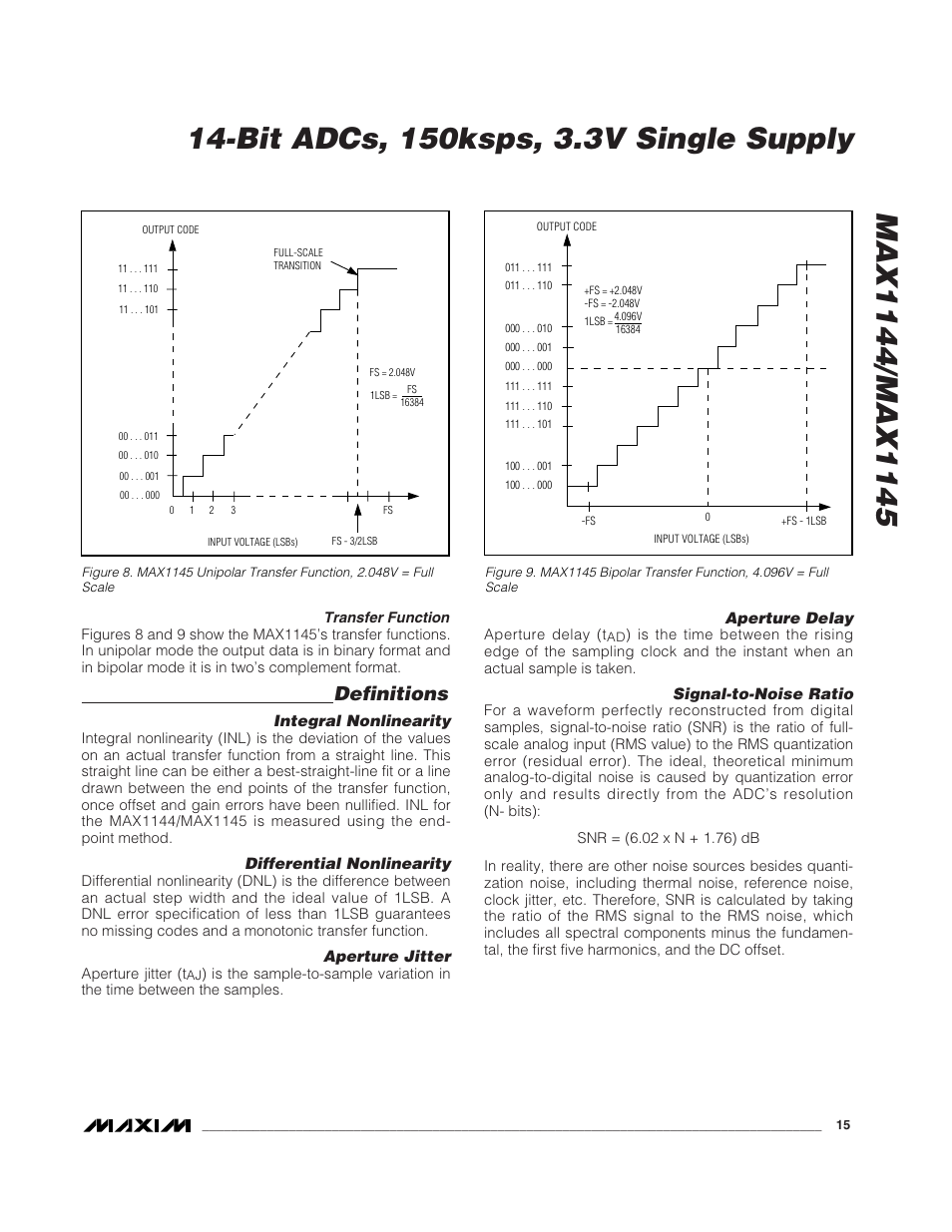 Definitions | Rainbow Electronics MAX1145 User Manual | Page 15 / 18