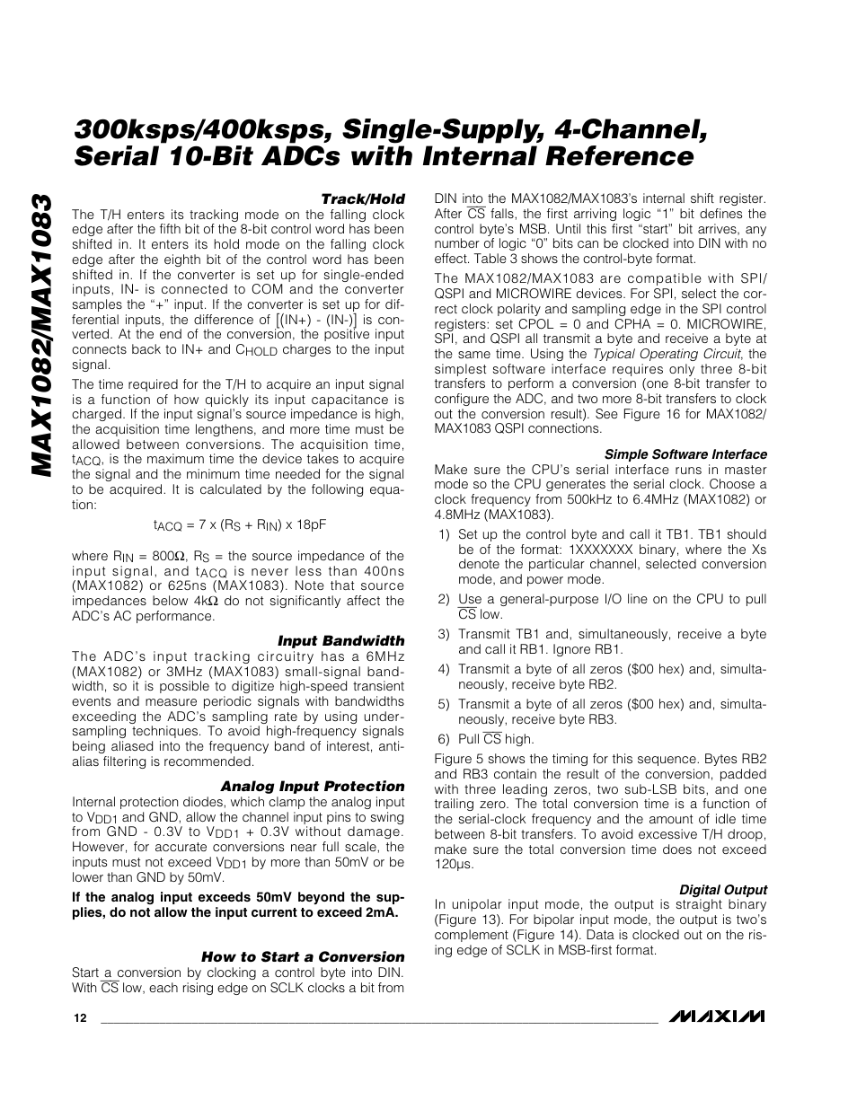 Rainbow Electronics MAX1083 User Manual | Page 12 / 24
