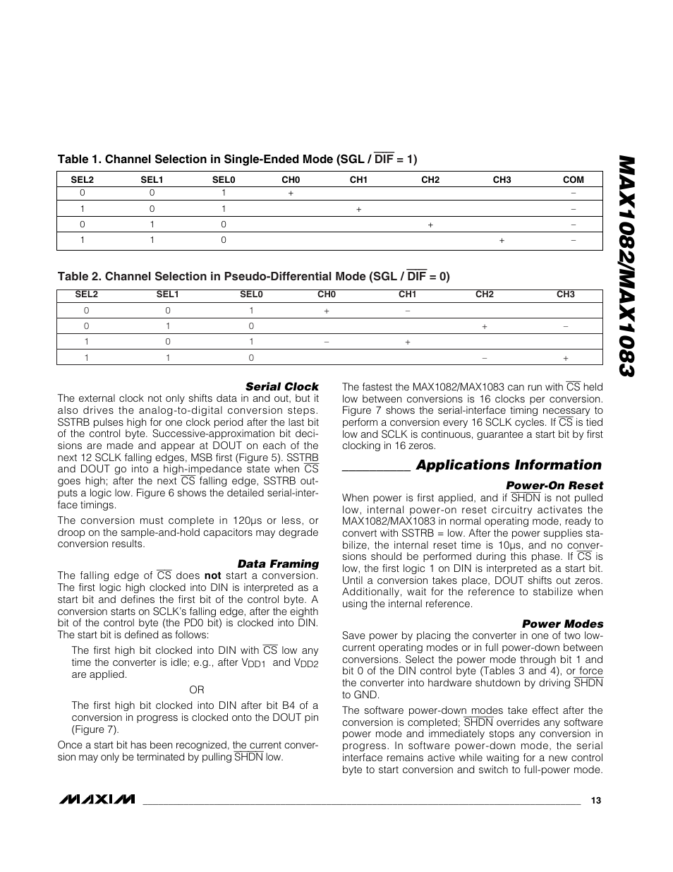 Applications information | Rainbow Electronics MAX1083 User Manual | Page 13 / 24