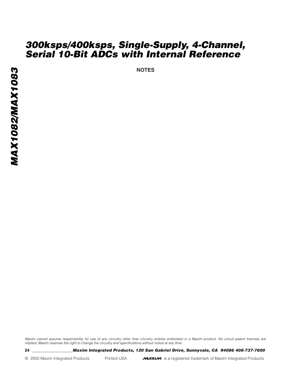 Rainbow Electronics MAX1083 User Manual | Page 24 / 24