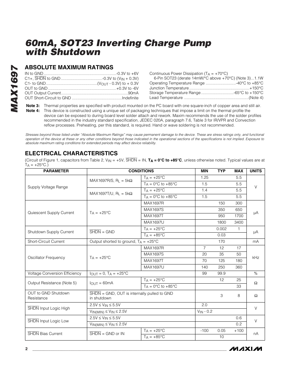 Rainbow Electronics MAX1697 User Manual | Page 2 / 11