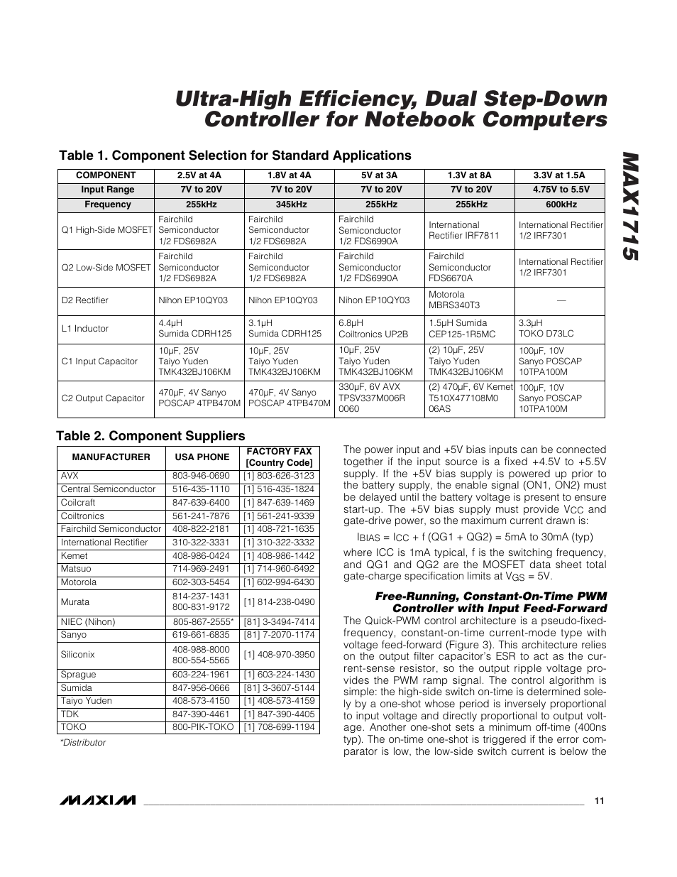 Rainbow Electronics MAX1715 User Manual | Page 11 / 25