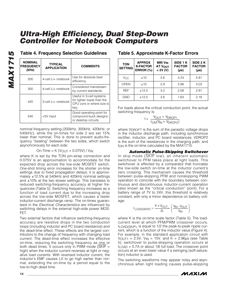 Rainbow Electronics MAX1715 User Manual | Page 14 / 25