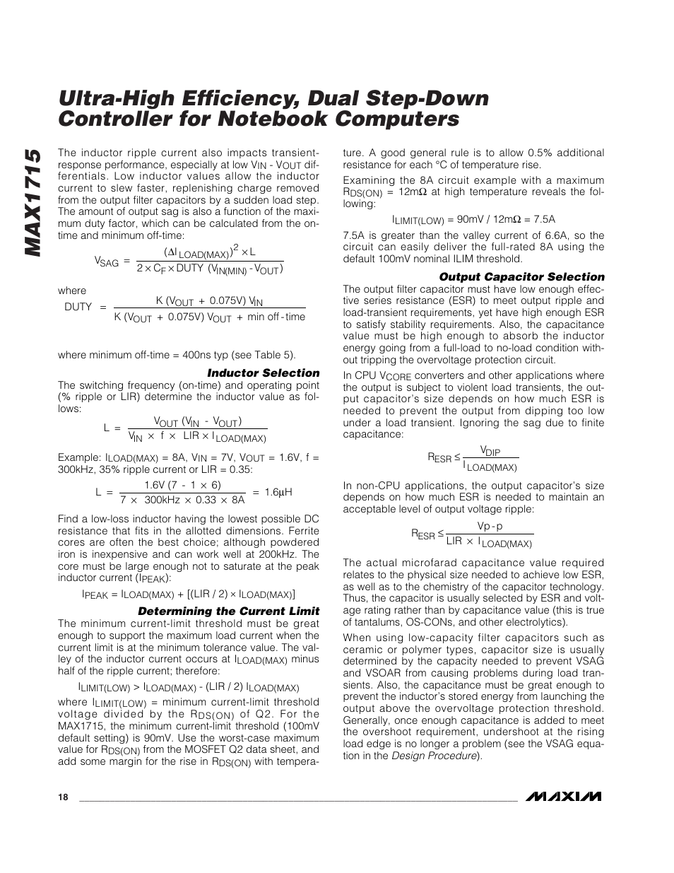 Rainbow Electronics MAX1715 User Manual | Page 18 / 25