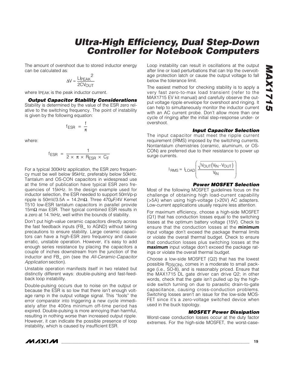 Rainbow Electronics MAX1715 User Manual | Page 19 / 25