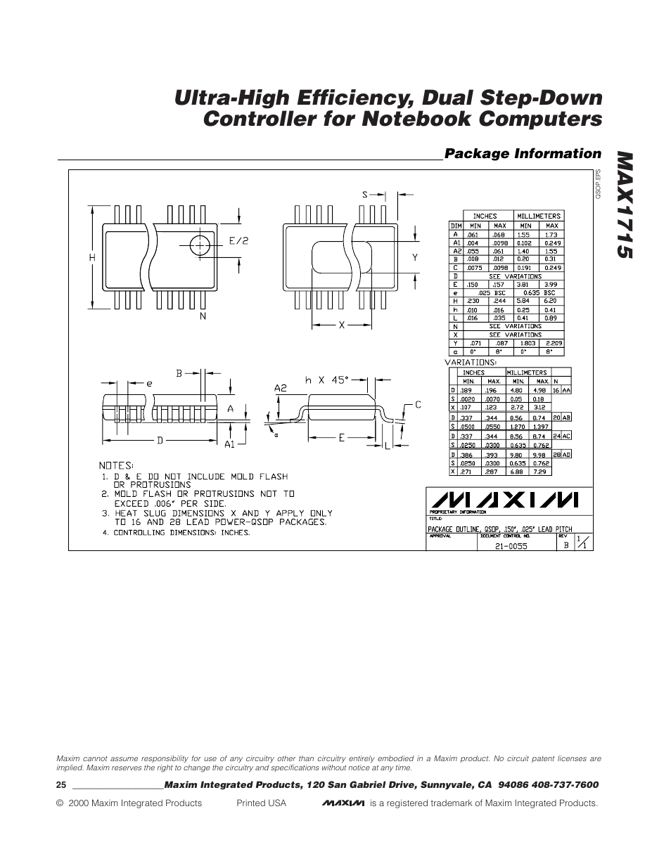 Rainbow Electronics MAX1715 User Manual | Page 25 / 25