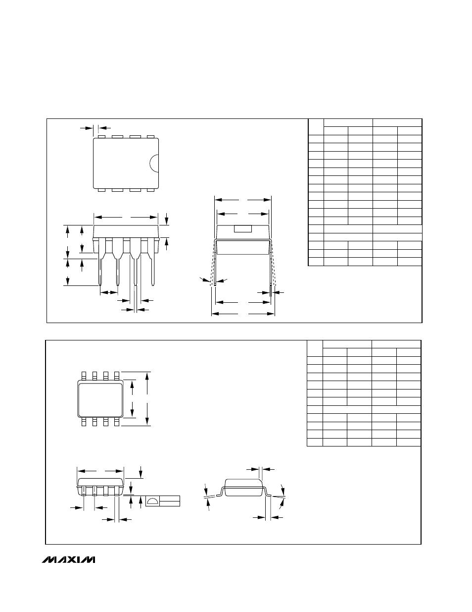 Package information, Pin plastic dual-in-line package, Pin plastic small-outline package | Rainbow Electronics MAX744A User Manual | Page 15 / 16