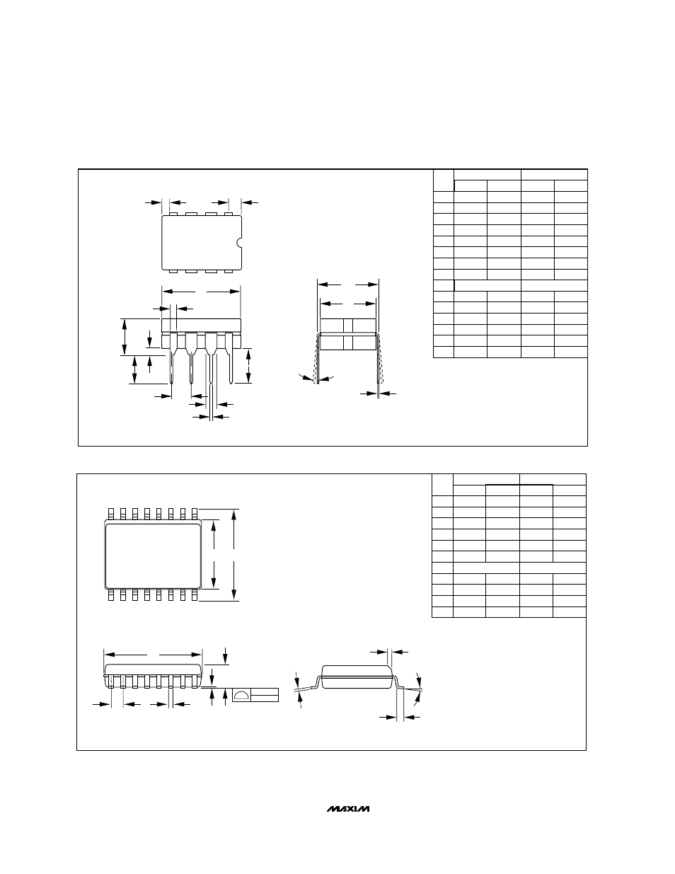 Package information (continued), Pin ceramic dual-in-line package, Pin plastic small-outline (wide) package | Rainbow Electronics MAX744A User Manual | Page 16 / 16