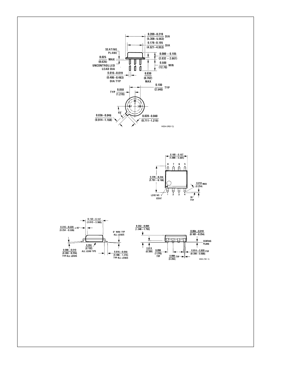 Physical dimensions | Rainbow Electronics LM335A User Manual | Page 13 / 14