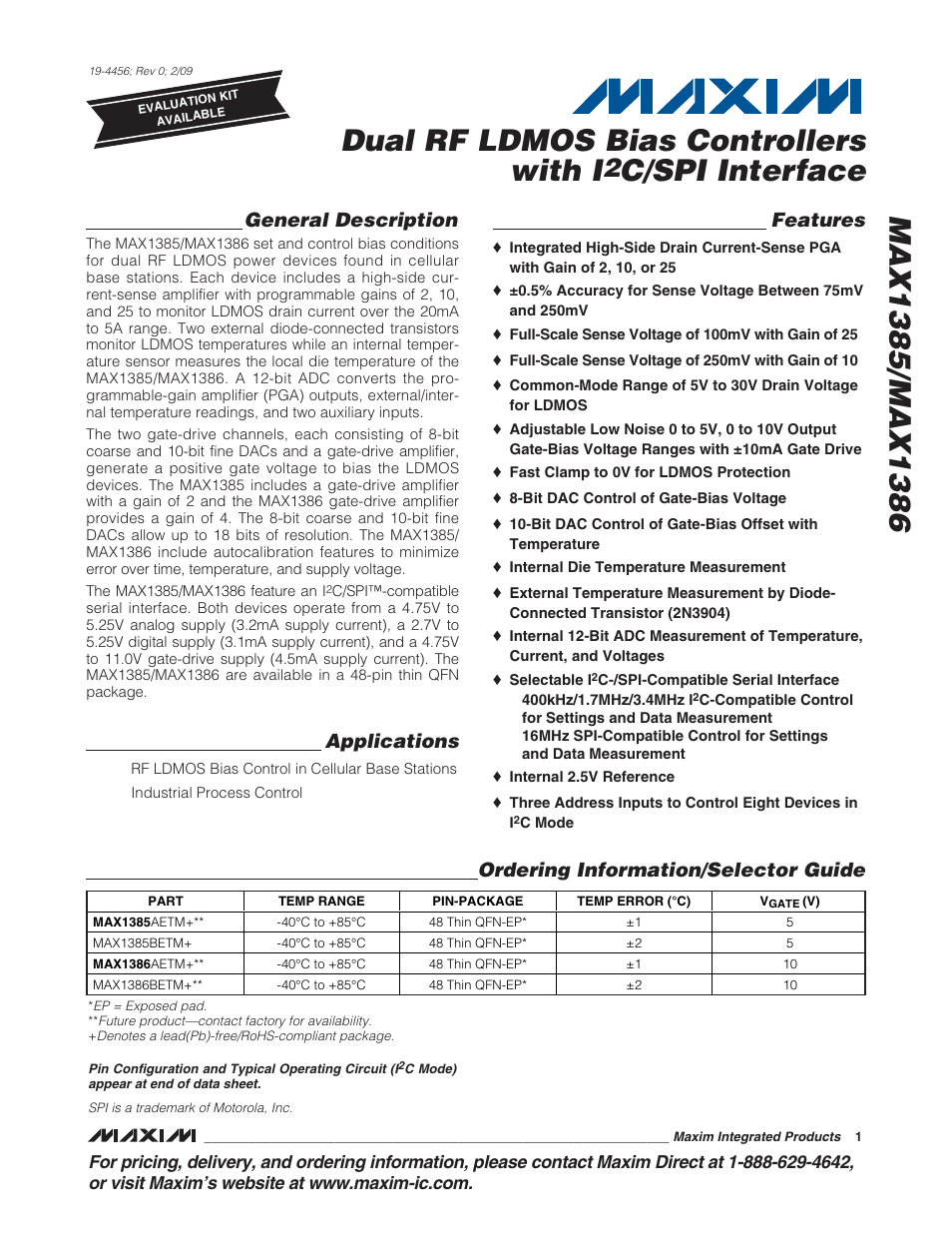 Rainbow Electronics MAX1386 User Manual | 52 pages