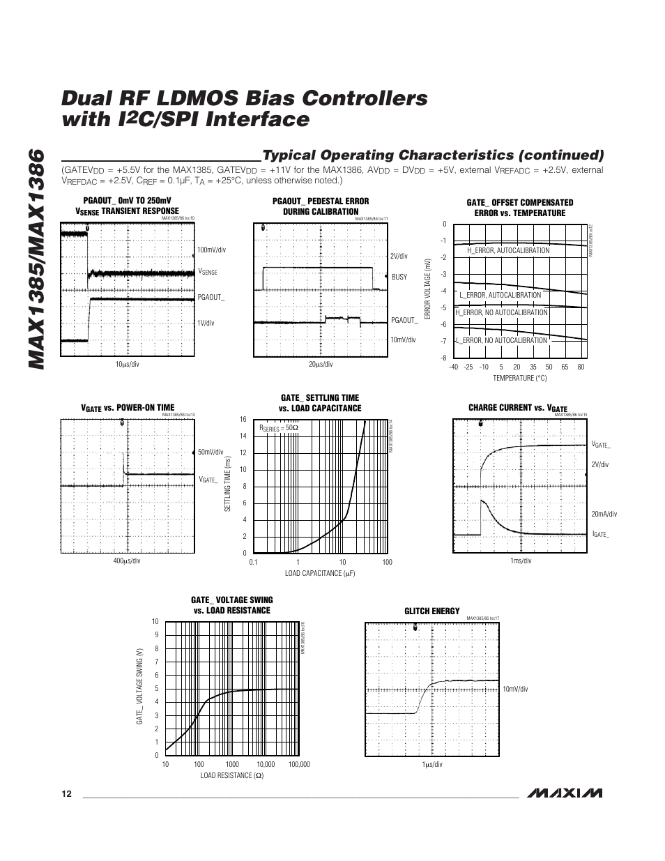 C/spi interface, Typical operating characteristics (continued) | Rainbow Electronics MAX1386 User Manual | Page 12 / 52