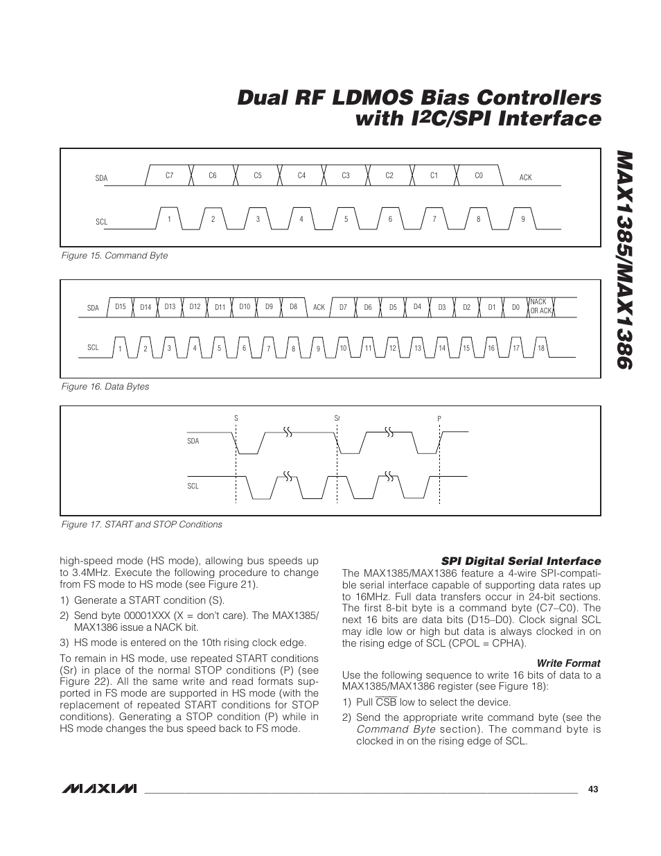 C/spi interface, Spi digital serial interface | Rainbow Electronics MAX1386 User Manual | Page 43 / 52