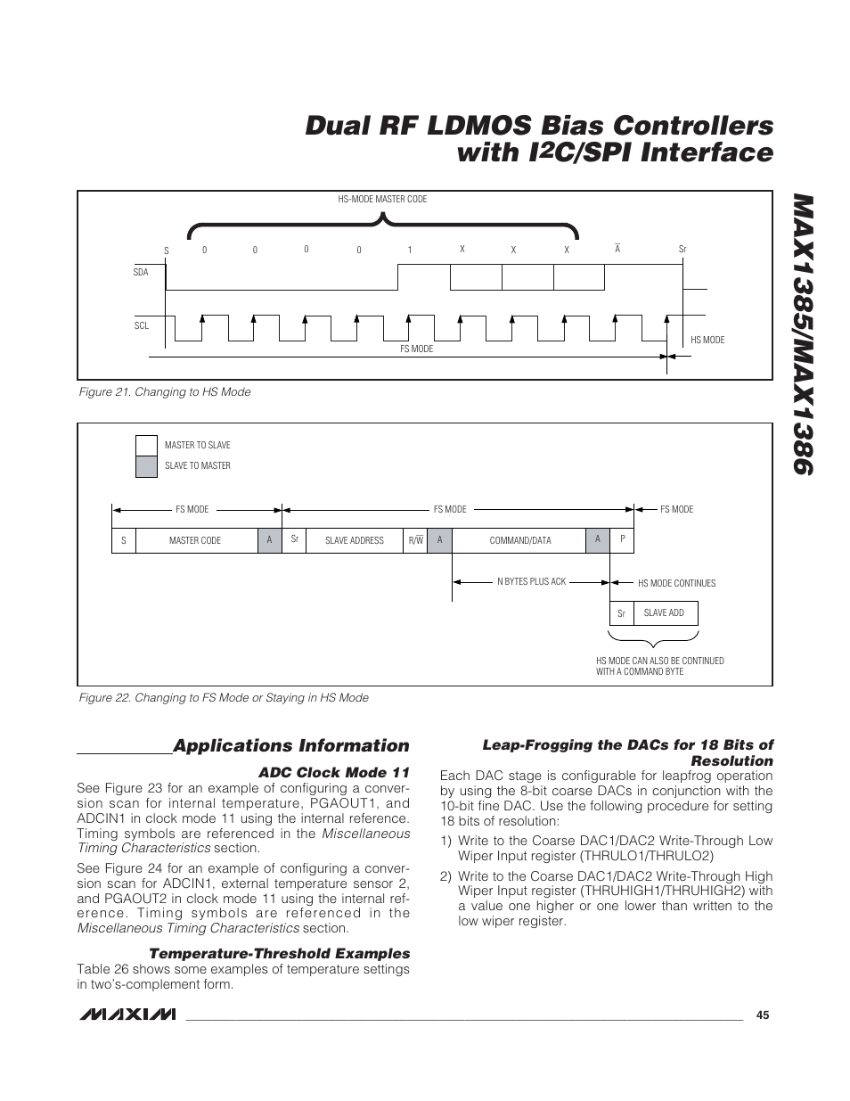 C/spi interface, Applications information | Rainbow Electronics MAX1386 User Manual | Page 45 / 52