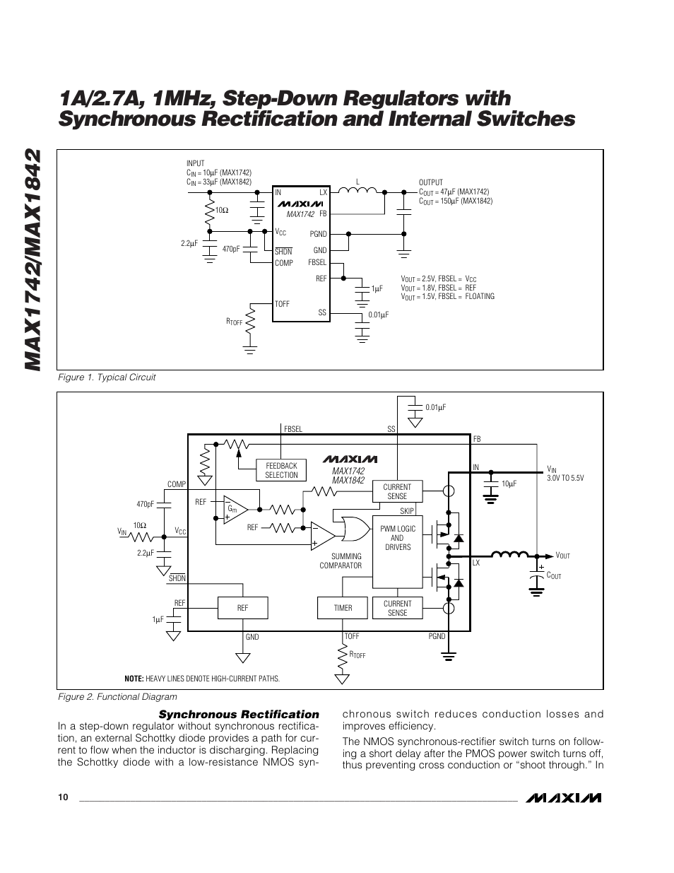 Synchronous rectification | Rainbow Electronics MAX1842 User Manual | Page 10 / 16