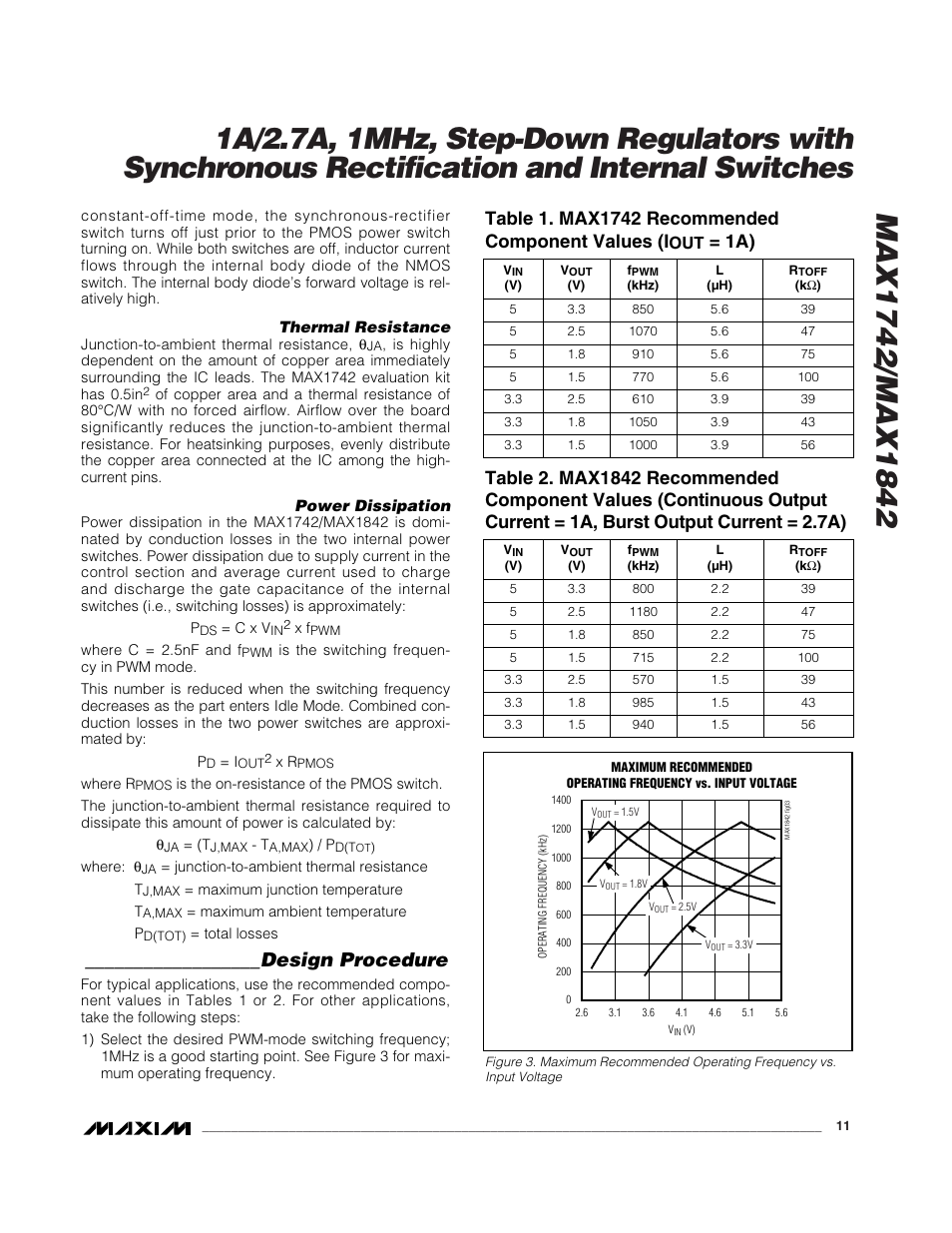 Design procedure | Rainbow Electronics MAX1842 User Manual | Page 11 / 16