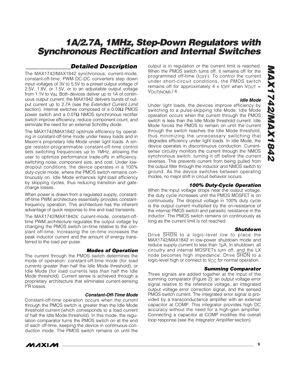 Detailed description | Rainbow Electronics MAX1842 User Manual | Page 9 / 16