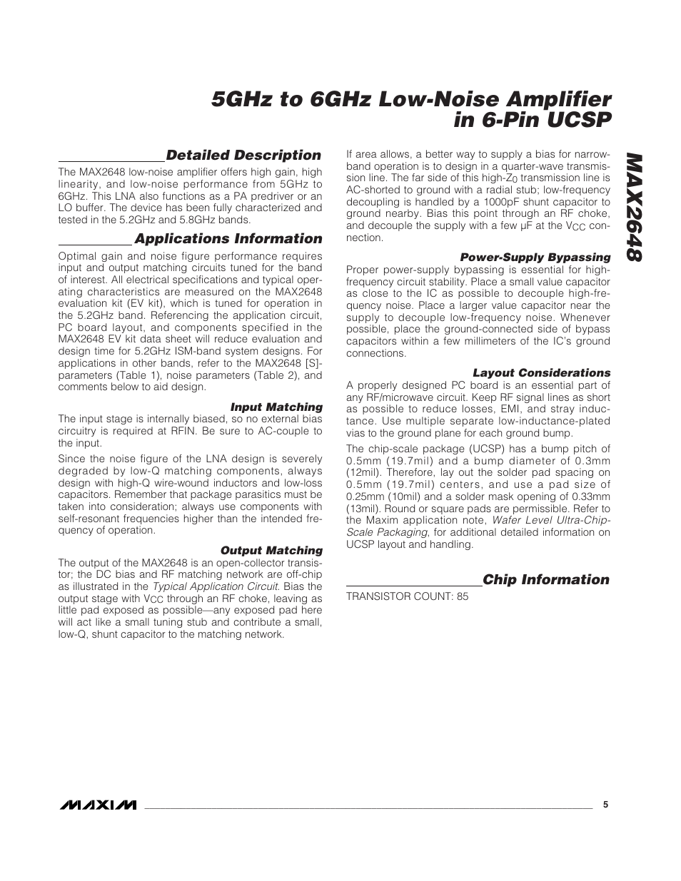 Rainbow Electronics MAX2648 User Manual | Page 5 / 8