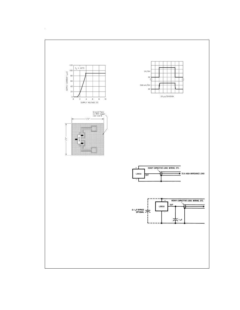 Typical performance characteristics, 0 mounting, 0 capacitive loads | Rainbow Electronics LM50 User Manual | Page 4 / 7