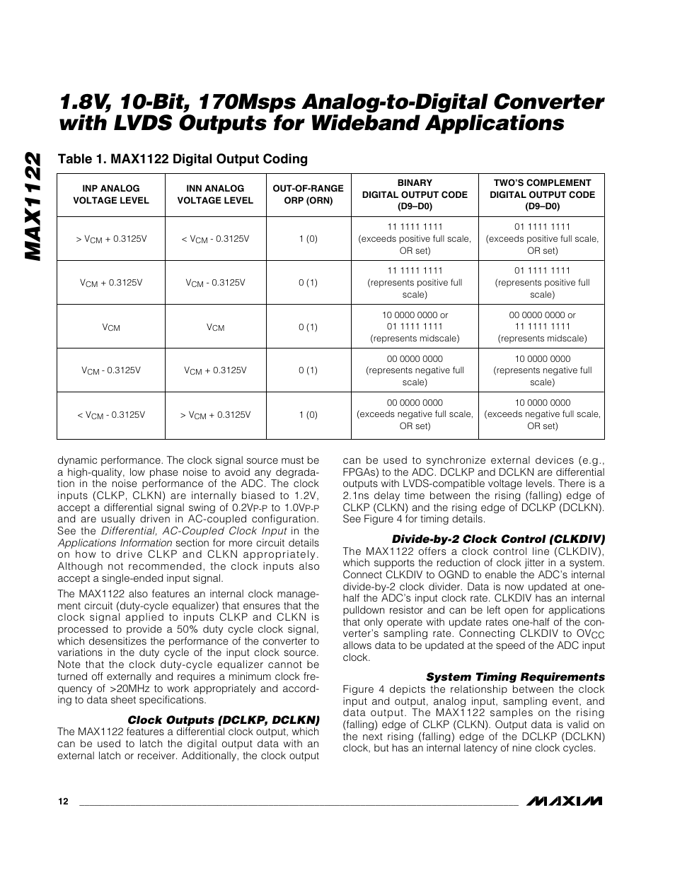 Max1122 | Rainbow Electronics MAX1122 User Manual | Page 12 / 17
